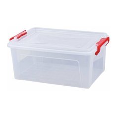 Ящик 14 л, с крышкой на защелках, для хранения, 18х43х28 см, пластиковый, прозрачный IDEA, М2866