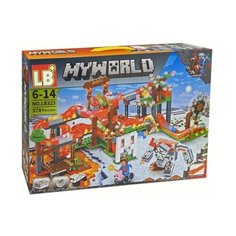 Конструктор My world Майнкрафт Minecraft Защита огненной шахты 578 деталей с LED-элементами LB+