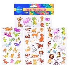 Декоративные наклейки бумажные, 3 шт в упаковке, размер 15x10мм, 30x15мм, дизайны Животных в ассортименте Centrum