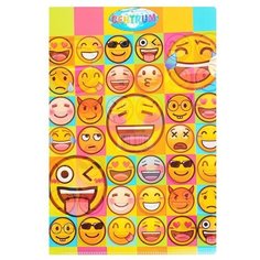 Папка-уголок "Смайлы", формат А4, пластиковая, "L" - тип, толщика 0,18мм Centrum