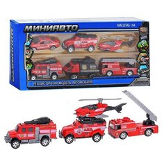 Набор техники "Мини Авто" пожарные спасатели, в коробке Play Smart