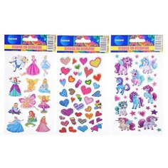 Декоративные наклейки объёмные, 3 дизайна, размер в упаковке 10*23 см., Centrum