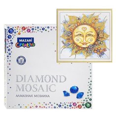 Алмазная мозаика "Солнышко" 30х30см. 1 дизайн, частичная выкладка, стразы разного размера, Mazari