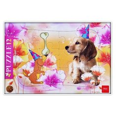 Пазлы в рамке 12 "Забавный щенок" Hatber