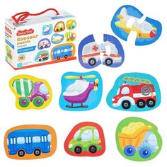 Пазлы контурные Половинки "Транспорт" Baby Toys Десятое королевство
