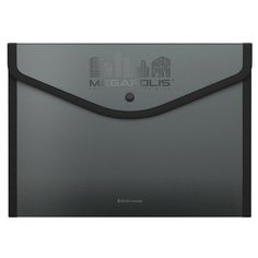 Папка-конверт на кнопке пластиковая MEGAPOLIS, обшитая, непрозрачная, A4+, ассорти Erich Krause