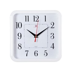 Часы настенные квадрат "21 Век" 2223-336W "Рубин" корпус белый