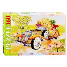 Пазлы 160 "Медвежата на авто" Hatber