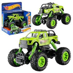 Машина металл "Hot wheels внедорожник" 13см,(свет-звук инерц., подвеска) в коробке Технопарк