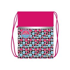 МО-26-2с Панды и сердечки мешок для обуви 1 отделения с карманом,светоотражающая лента, 370х470 Оникс