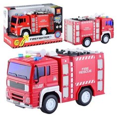 Машина "Пожарная" на батарейках, в коробке Wen Yi