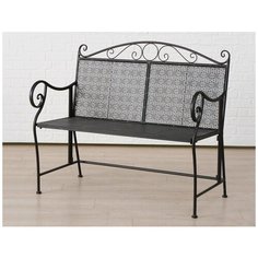 Кованая садовая скамейка БОРДЬЕ, тёмно-коричневая, 105х50х93 см Boltze