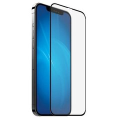 Защитное стекло прозрачная DF iColor-24 для iPhone 12 mini 0.33 мм черная рамка