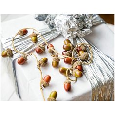 Гирлянда жёлуди, без глиттера, 110 см, Kaemingk 724040-без-глиттера