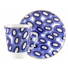 Чашка с блюдцем кофейная. Императорский фарфоровый завод. Форма Майская. Рисунок Cheer. 165 мл.