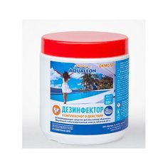 Дезинфектор медленный стабильный хлор комплек.действия в табл.20гр Банка 0,5кг ТМ Aqualeon DKM0.5T