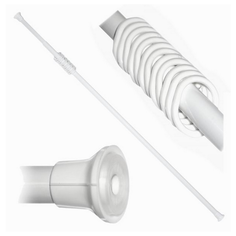 Карниз в ванну Европласт раздвижной 110-220 см, стальной белый