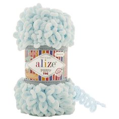 Пряжа Alize Puffy Fine (Пуффи Файн) 522 светло-голубой 100% микрополиэстер 100г 14м 5шт