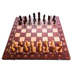 Шахматы, шашки, нары из дерева на магните настольная игра 3 в 1 доска 39 см. Tong DE