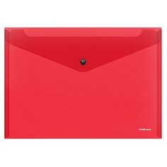 Папка-конверт на кнопке пластиковая Glossy Classic, полупрозрачная, A4, ассорти Erich Krause