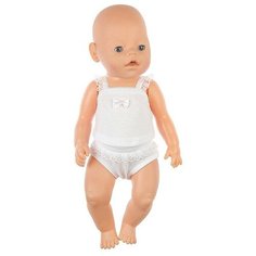 Одежда для куклы 38-43 см Майка и трусики белые Куклапупс