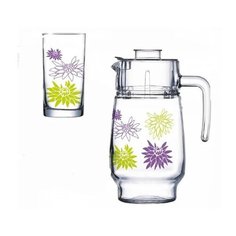 Набор 7пр графин 1,6л + 6стаканов 270мл Wall flower green Q5665 Luminarc
