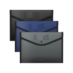 Папка-конверт на кнопке пластиковая ErichKrause MEGAPOLIS, обшитая, непрозрачная, A4+ ассорти 50324