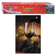 Алмазная мозаика 30х40 "Красивый натюрморт с бокалом" без подр.,с полн.зап. (блест) (23цв) Рыжий кот