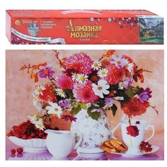 Алмазная мозаика 30х40 "Приятное начало утра" без подр.,с полн. заполн. (класс.) (34 цв.) Рыжий кот