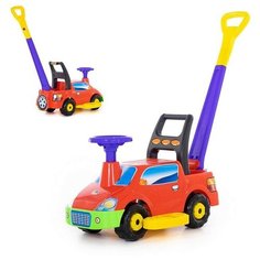 Автомобиль-каталка "Пикап" с ручкой - №3 (красный) Полесье