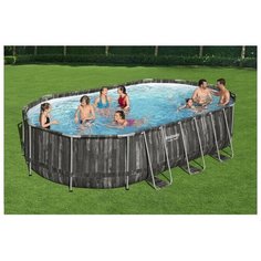 Bestway 5611R(610х366х122) лестница,фильтр,тент Каркасный бассейн Bestway Wood style