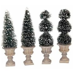 Фигурка LEMAX набор Топиарии 7.5 х 4 х 4 см 4 шт бежевый/зеленый