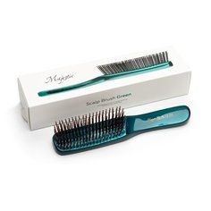 Японская массажная расческа для волос Majestic Green / расческа для мытья головы / расческа для распутывания волос / жесткая расческа / расческа для густых жестких волос / массажка