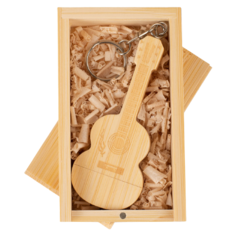 Флешка деревянная Bamboowood "Гитара" из бамбука 32GB в подарочной коробке