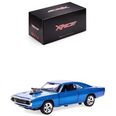 Детская инерционная металлическая машинка, Serinity Toys, с открывающимися дверями, модель Dodge Challenger, со светом и звуком, синий