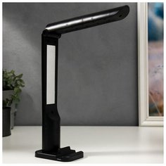 Лампа настольная BayerLux сенсорная, 10*LED, 5 Вт, АКБ, USB, 3 режима, черная, 6,5*9*25,5 см