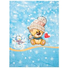 Плед Чудо-Чадо Мимилашка Зимний мишка 88x120 голубой