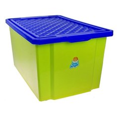 Little Angel Ящик для игрушек с крышкой «Лего», 57 л, на колёсиках, цвет фисташковый