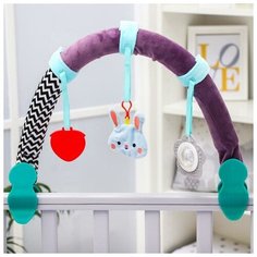 Крошка Я Развивающая, мягкая, игровая дуга на коляску/кроватку «Зайчик», прорезыватель/погремушка