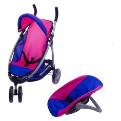 Melobo Коляска для кукол, с переноской, трёхколёсная, металлический каркас