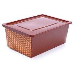 Соломон Ящик универсальный для хранения с крышкой, объём 30 л, цвет, цвет коричневый Solomon