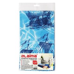 Салфетка вафельная набивная, 47х60 см, плотность 165 (±10) г/м2, "Море", европодвес, LAIMA, 604766 Лайма