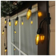 Luazon Lighting Гирлянда "Евро Белт Лайт", шаг 40 см, E14, 2W-УМС, 10 метров, 220V, нить тёмная