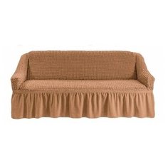 Чехол на диван трехместный с юбкой (оборкой) капучино Venera