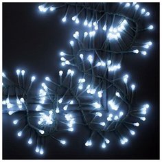 Luazon Lighting Гирлянда "Нить" уличная, УМС, мишура шарики 3 м, LED-288-220V фиксинг, нить прозрачная, свечение белое