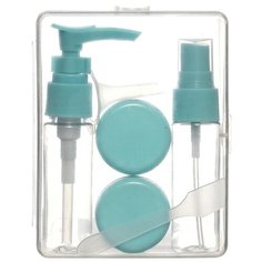 Дорожный набор емкостей для косметики бледно-голубой Tina Bolotina
