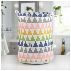 Доляна Корзина универсальная «Цветные треугольники», 35×35×45 см