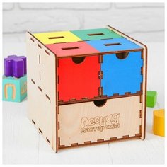 Лесная мастерская Комодик-сортер развивающий "Умный куб"