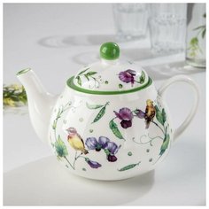 Чайник заварочный "Зеленый сад" 1000 мл, 21х13,5х14 см 2532195 Доляна