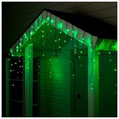 Luazon Lighting Гирлянда "Бахрома" 4 х 0.6 м , IP44, тёмная нить, 180 LED, свечение зелёное, 8 режимов, 220 В